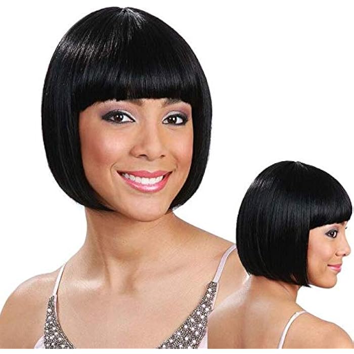 DILLARDS European And American Wig Black Short Hair Lady Temperament Silk Slid Hair Wig - Image 3
